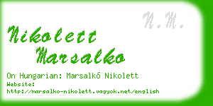 nikolett marsalko business card